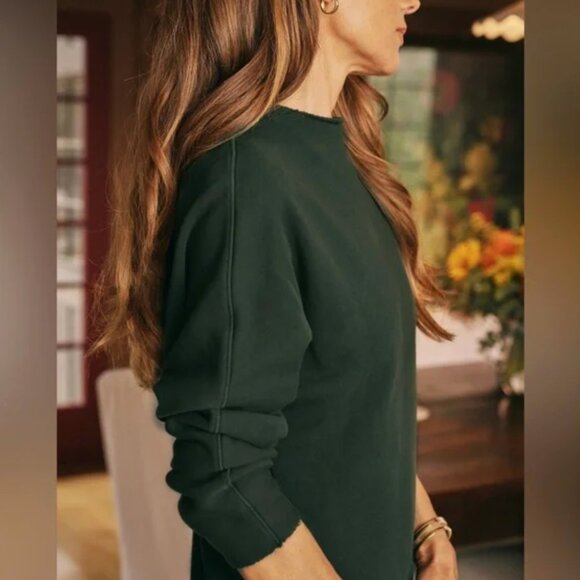 Frank & Eileen Izzie Party Sweatshirt Dress Triple Fleece Green Medium M - Picture 2 of 11